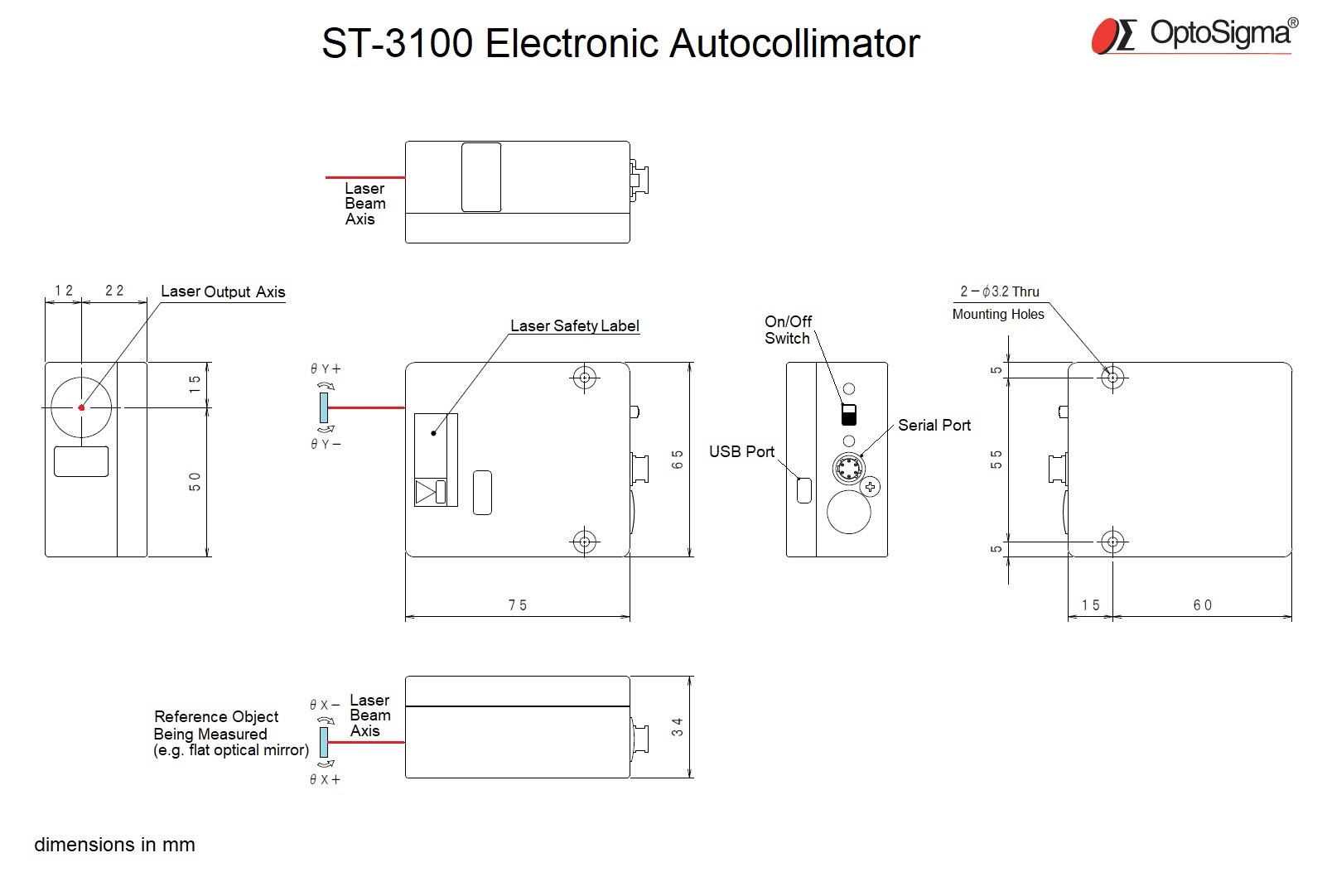 Elektroniczny autokolimator laserowy z wbudowanym kontrolerem