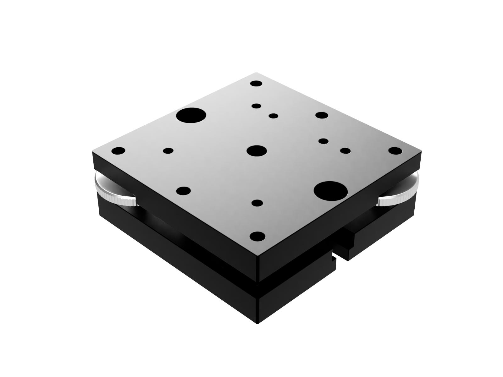 60X60mm, 2-osiowa kinematyczna platforma nachylająca, aluminium, regulacja pokrętłem krawędziowym, +/-2 stopnie, gwinty M4