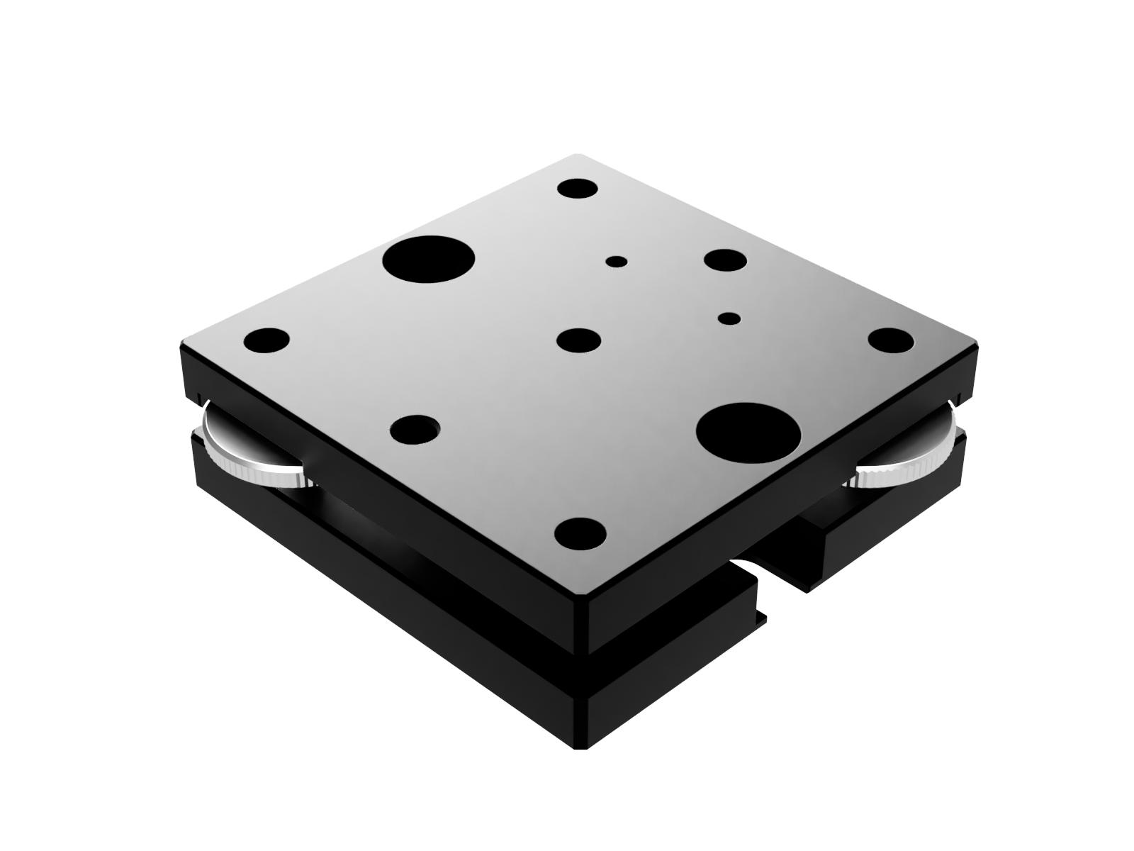 65X65mm, 2-osiowa kinematyczna platforma nachylająca, aluminium, regulacja pokrętłem krawędziowym, +/-2 stopnie, gwinty M6
